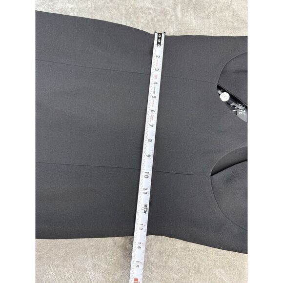 NWT Ceren Ocak Black Cut Out Slit Dress Crepe Fabric Spaghetti Strap sz S - Picture 7 of 10